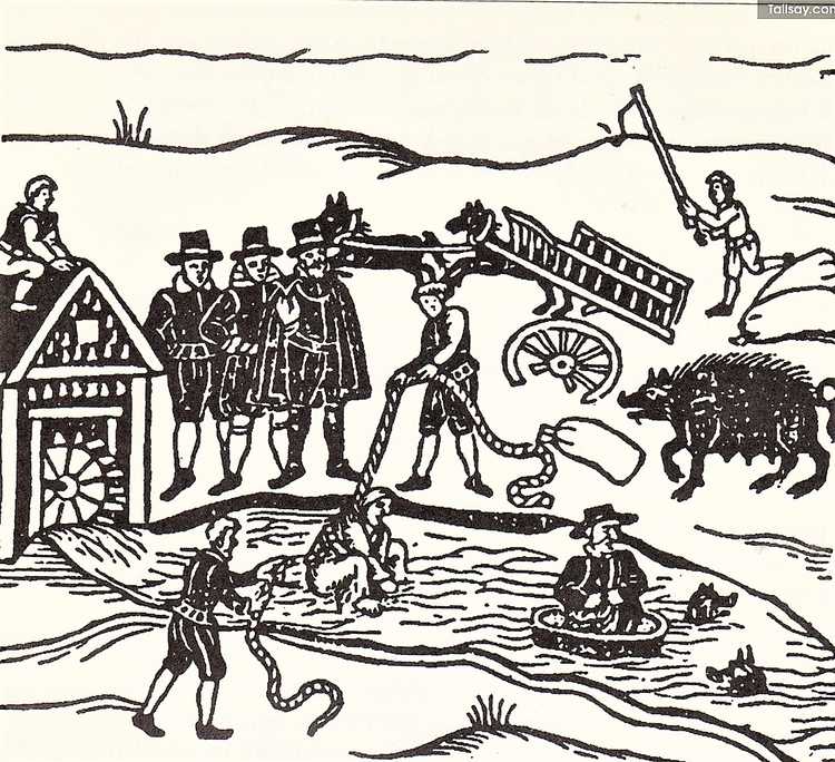 De waterproef van Mary Sutton in het Engelse Bedfordshire (Bron: Witches apprehended, 1613)