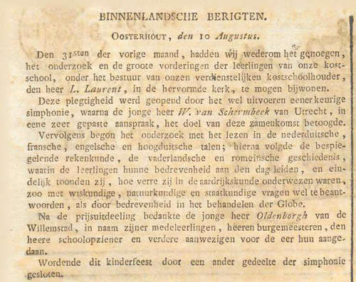 Persbericht ‘Nederlandsche staatscourant, 15-08-1822