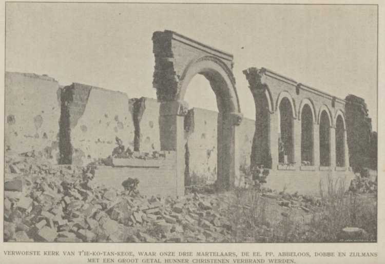 De verwoeste kerk van Jozef Dobbe