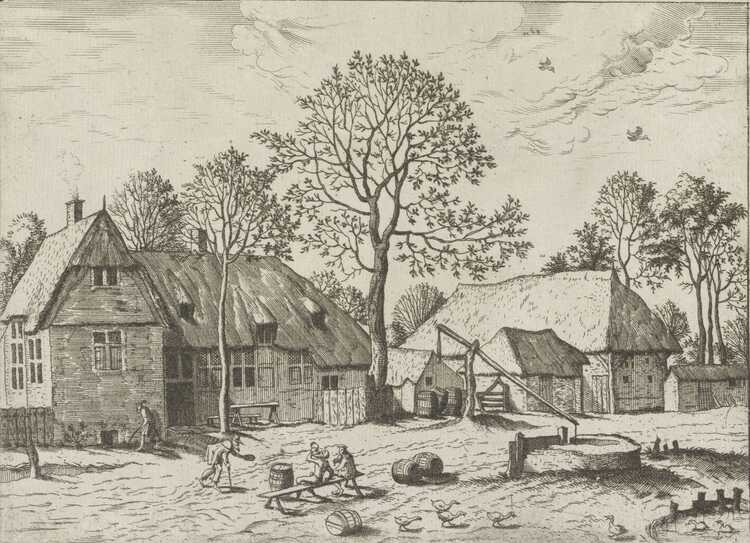 Boerendorp Johannes van Doetechum ca. 1559